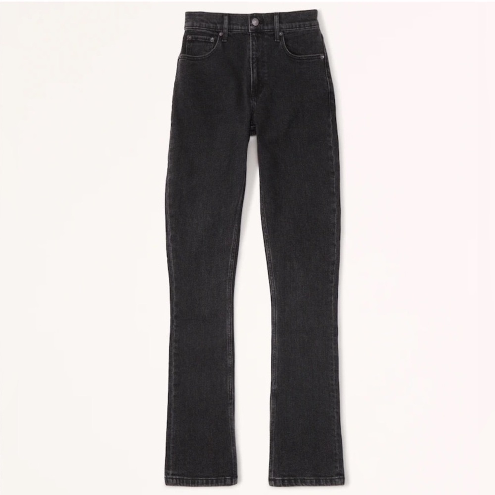 NWT Abercrombie Curve Love High Rise Skinny Jean Black with Vent Hem size 27 / 4